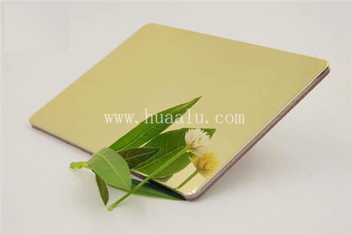 Panel Komposit Aluminium Cermin Emas